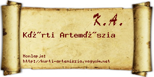 Kürti Artemíszia névjegykártya